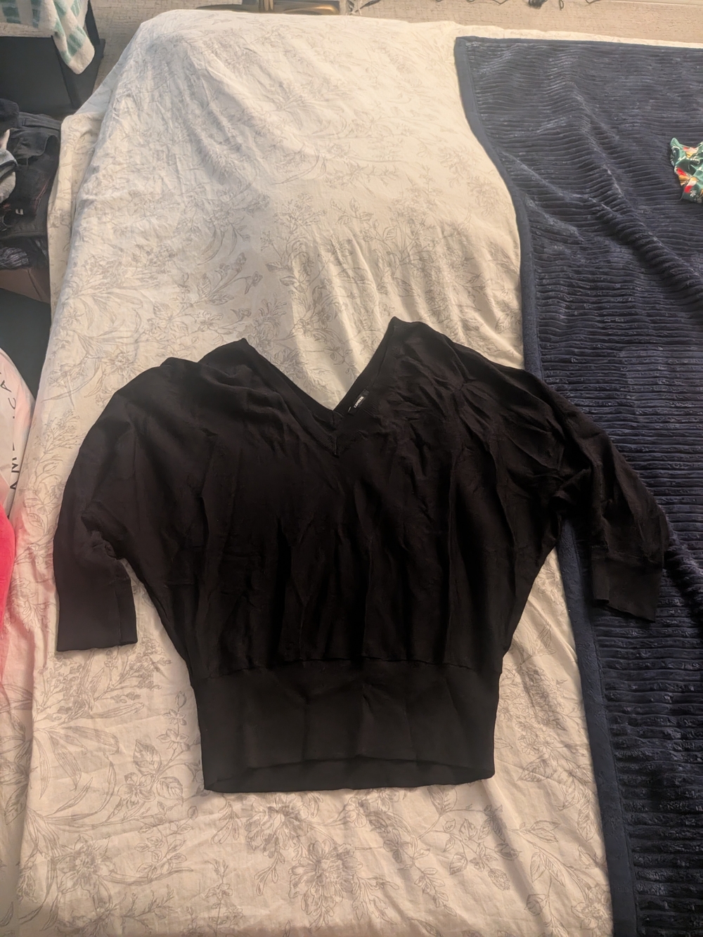 Express Black V-Neck Batwing Pullover